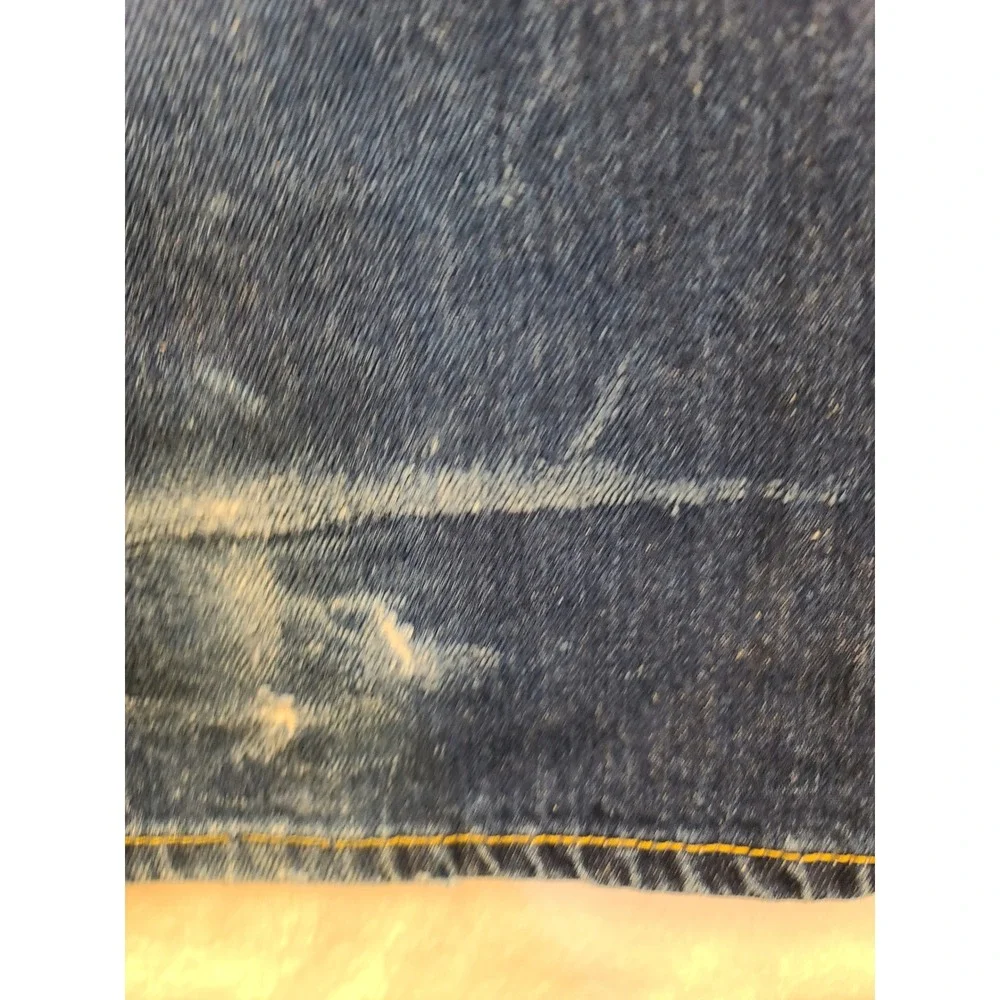 Levis 505 Regular Straight Leg Jeans Men's 40x32 Blue Indigo Denim Distressed